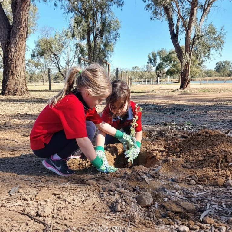 kids planting tree